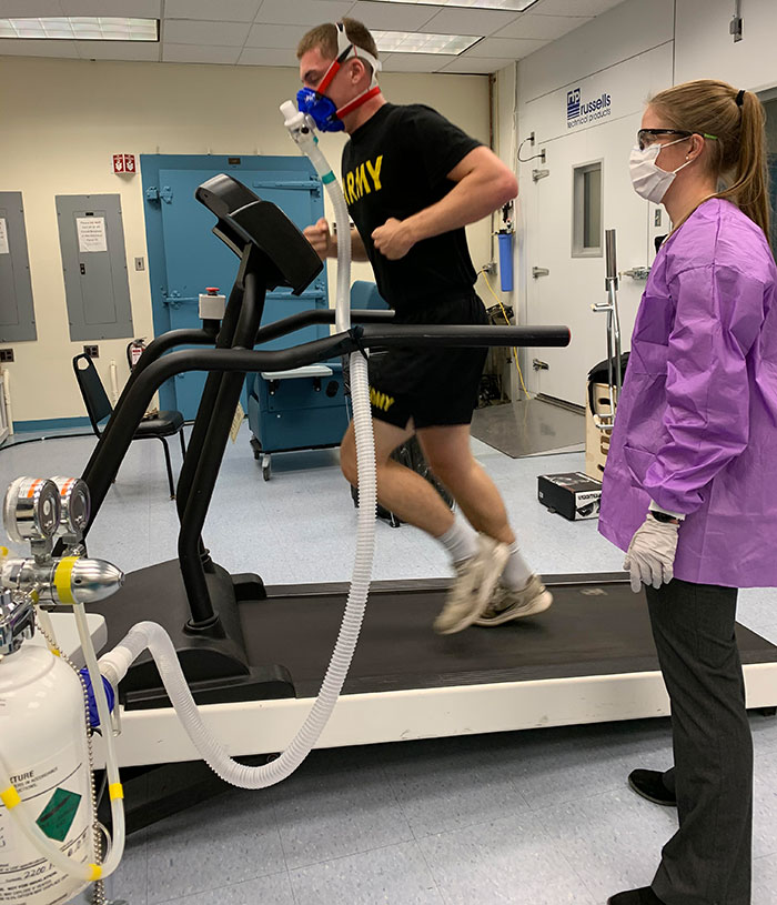 Service Member on a treadmill